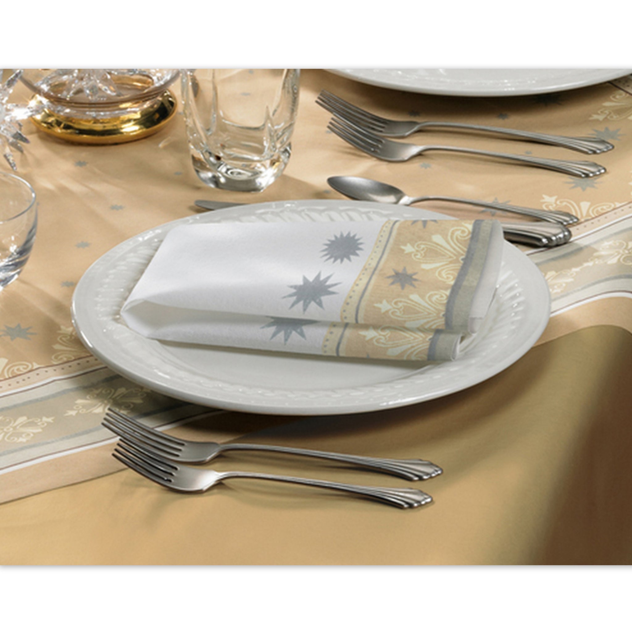 Dunicel Mitteldecken 84x84cm Einweg Tischdecken Winter Charme braun-creme