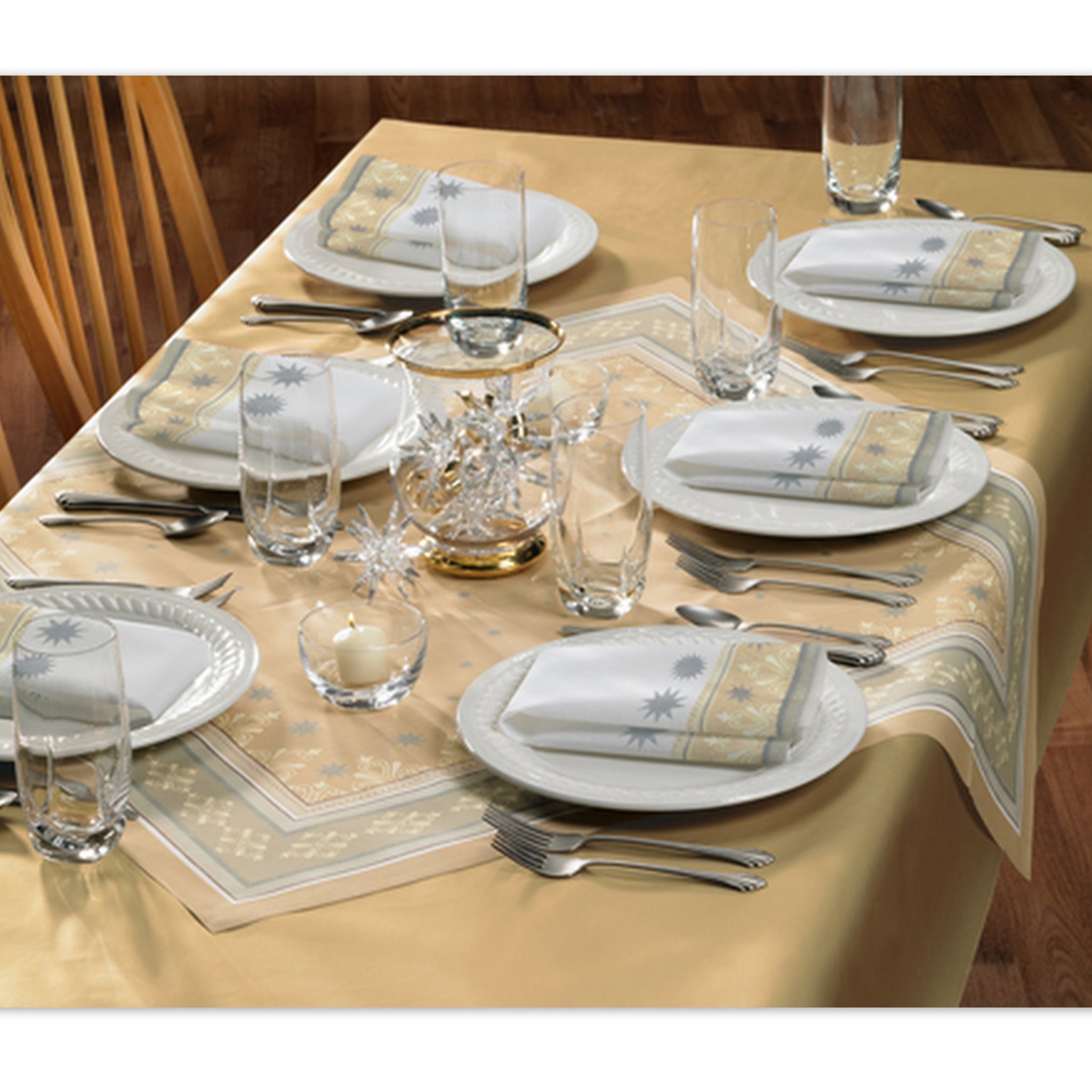 Dunicel Mitteldecken 84x84cm Einweg Tischdecken Winter Charme braun-creme