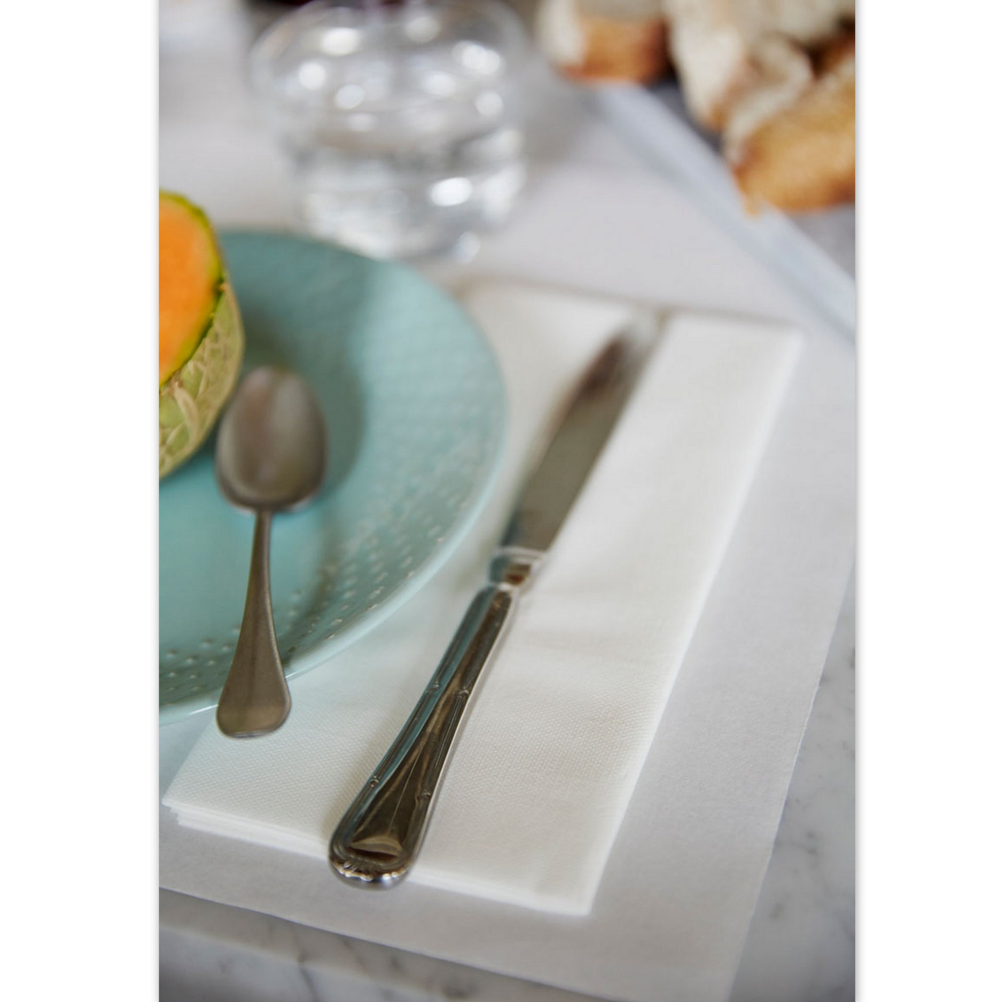 Bio Dunisoft Servietten 40x40cm 1/8 Buchfalz Stoffoptik B-Ware - Cremeweiß