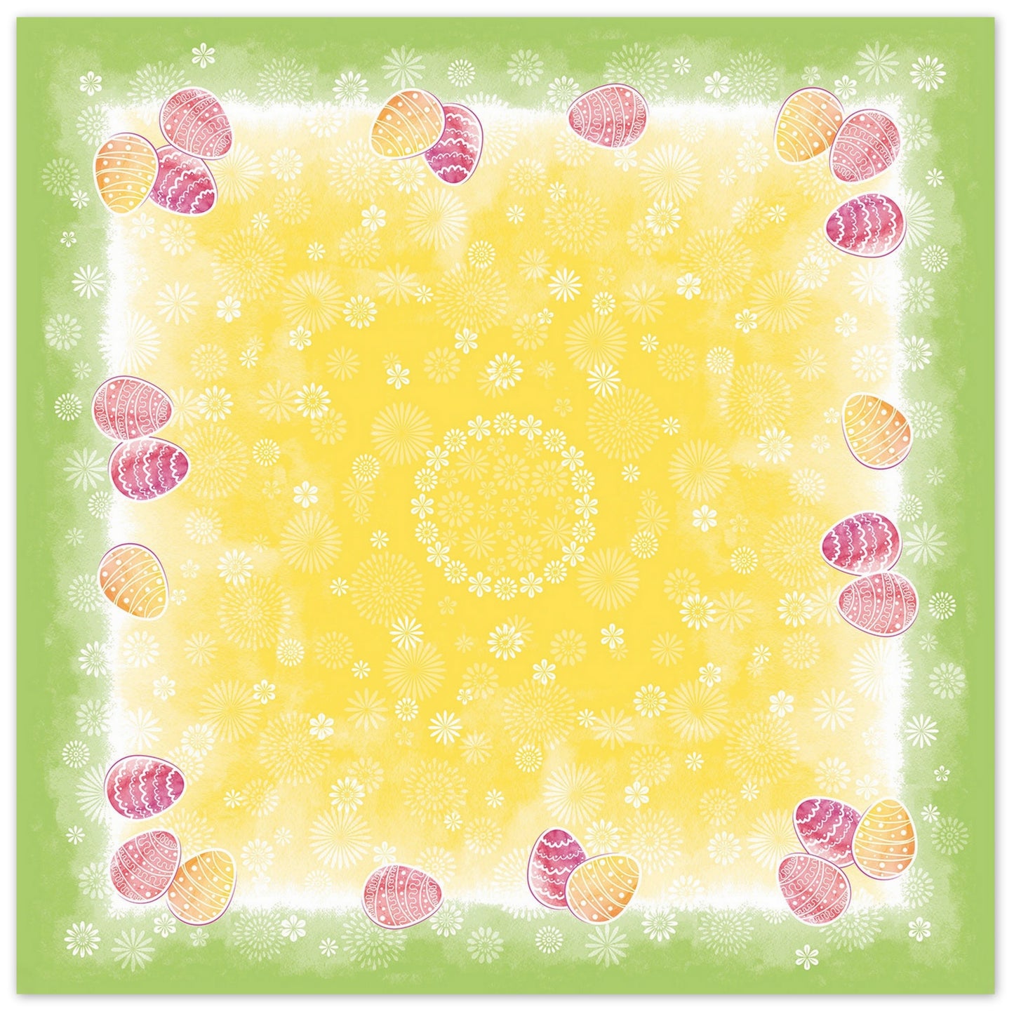 10 Stk Premium Mitteldecken 84x84cm Tischdecken stoffähnlich Tischtuch - Ostern bunt (5x2er)