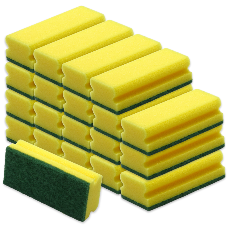 20 Scheuerschwämme 150x70x45mm Topfreiniger Küchenschwamm - Gelb (20 Stück)