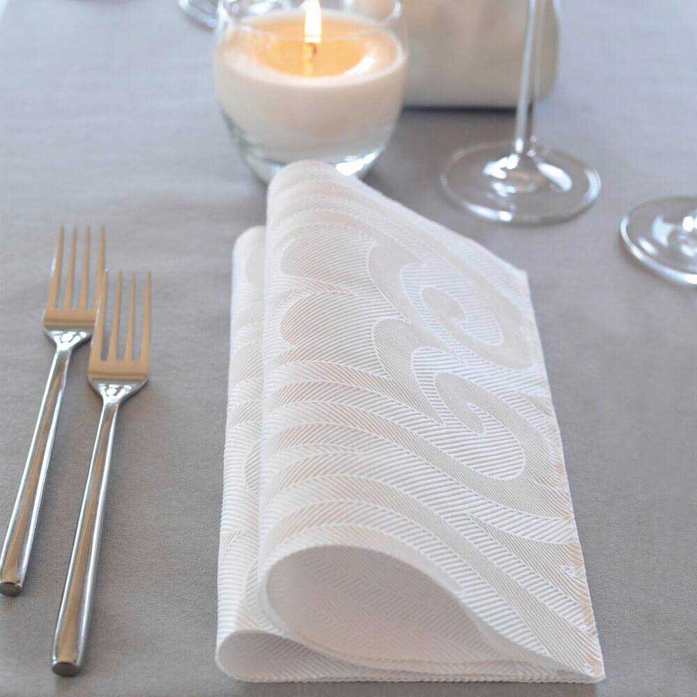 240 Stück Duni Elegance Servietten 40x40cm stoffähnlich - Lily Weiß (6x40er)