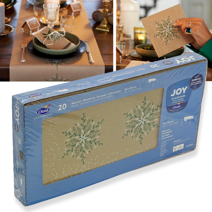 Dunicel Mitteldecken 84x84cm Einweg Tischdecken NATURAL CHARM grün-braun