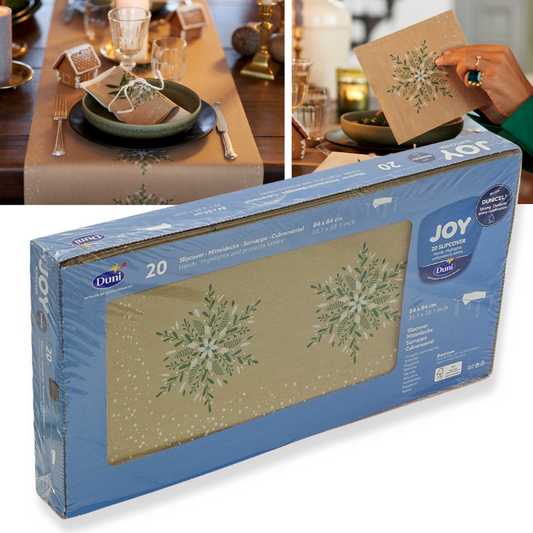 Dunicel Mitteldecken 84x84cm Einweg Tischdecken NATURAL CHARM grün-braun