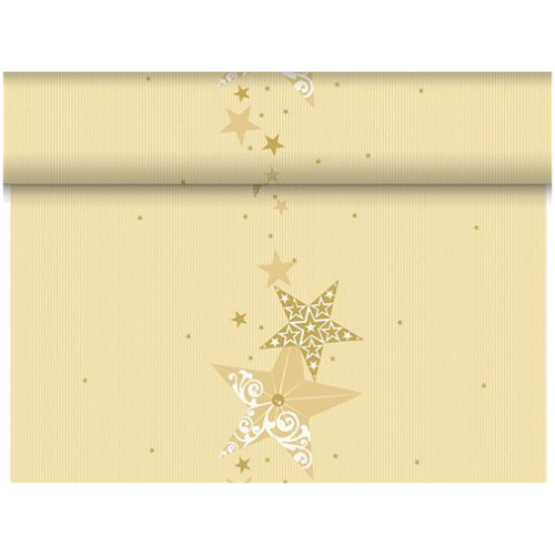 24 Meter Dunicel Tischläufer 40cm breit Tischband Weihnachten - Walk of fame cream