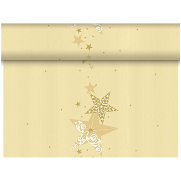 24 Meter Dunicel Tischläufer 40cm breit Tischband Weihnachten - Walk of fame cream
