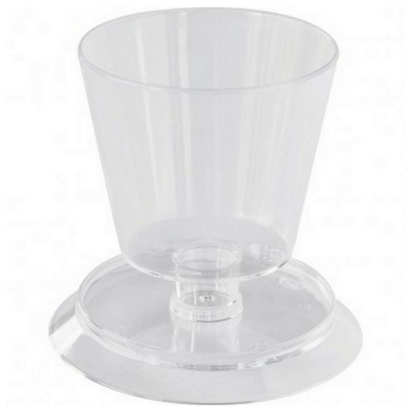 22 runde Schalen + 22 Füßen Premium Fingerfood Becher 50ml klar