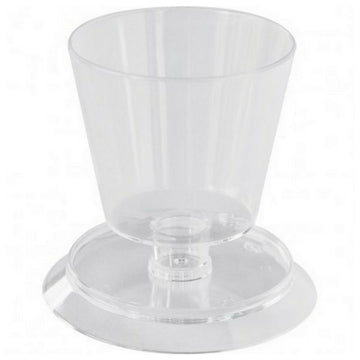 22 runde Schalen + 22 Füßen Premium Fingerfood Becher 50ml klar
