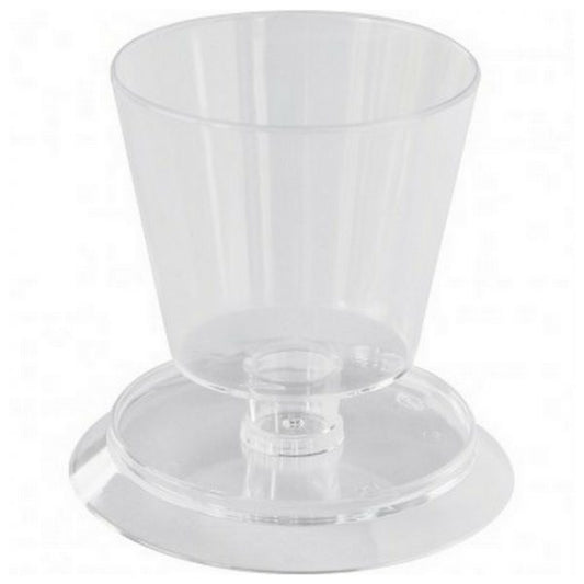 22 runde Schalen + 22 Füßen Premium Fingerfood Becher 50ml klar