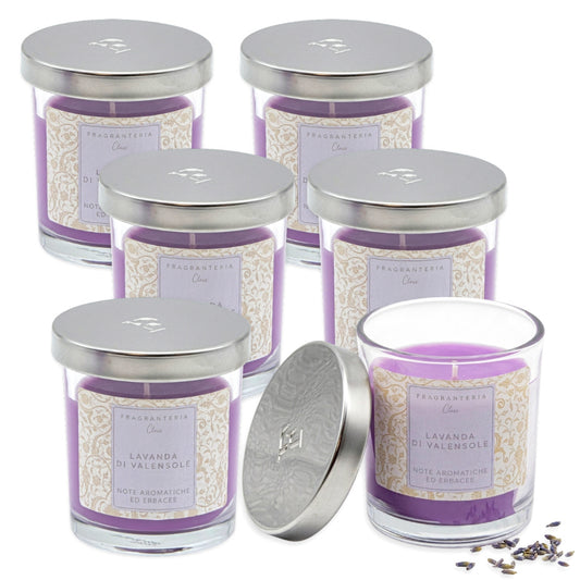 6er Set Fragranteria Duftgläser 80x72mm Duftkerzen im Glas Kerzenglas - Lavendel