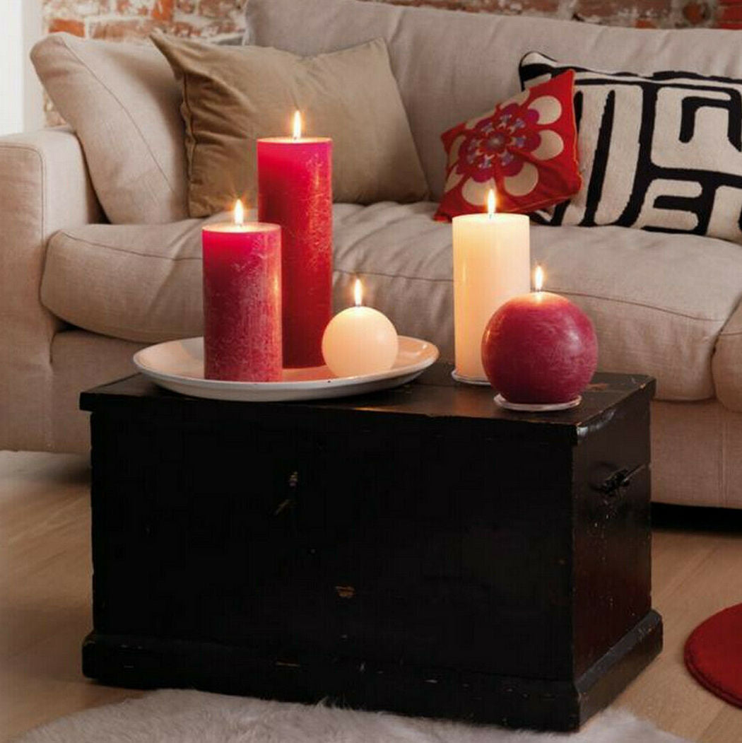 4er Set Bolsius XXL Rustik Stumpenkerzen 200x100mm Rustic Shine Kerzen - Taupe